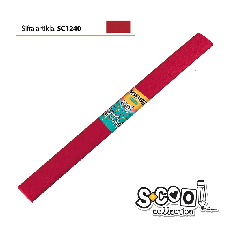 KREP PAPIR S-COOL TAMNO CRVENI 200x50cm
